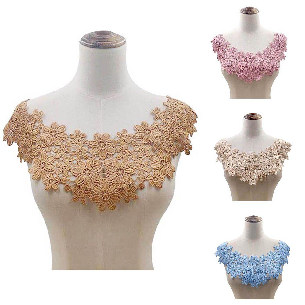 Garment Multicolor Sewing Supplies Wedding Craft Floral Neckline Applique Lace Collar Lace Fabric