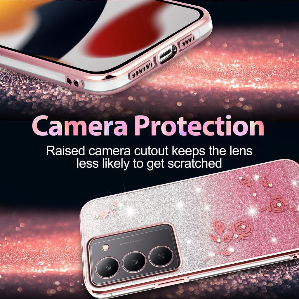 KADEM For Realme 14x 5G Case Flower TPU Flexible Gradient Phone Cover