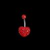 Heart-shaped Crystal Stainless Steel Umbilical Ring Navel Piercing Body Piercing Belly Button Rings