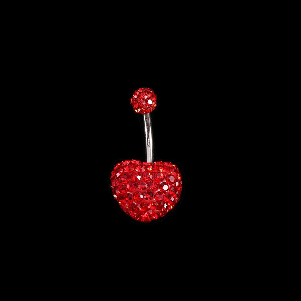 Heart-shaped Crystal Stainless Steel Umbilical Ring Navel Piercing Body Piercing Belly Button Rings