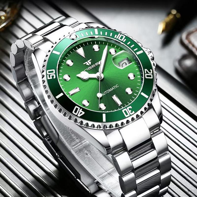 Мужские часы класса люкс, стальные, турбийон, скелетон, механические, светящиеся, автоматические, с датой, с бриллиантами