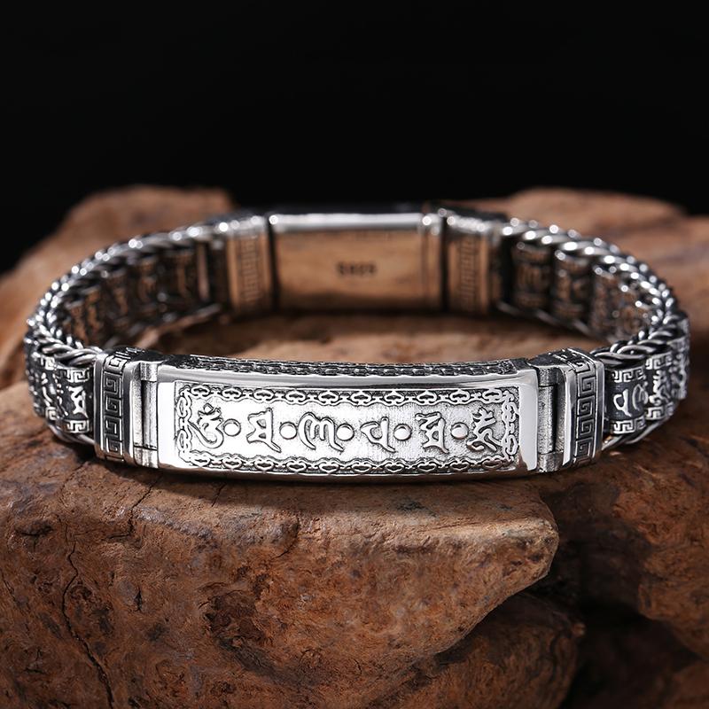 New Handmade Creative Prayer Wheel Six-character Mantra Transfer Male Bracelet Female Chinese Retro Style Complete Accessories