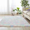 Tie Dye Plaid Plush Gradient Carpet, Living Room Floor Mat, Fluffy Rugs,Fully Spread Bedroom Bedside Blanket, Modern Living Room Rugs