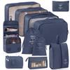 Набор для хранения в путешествиях из семи предметов: Косметичка, Органайзер для одежды, нижнего белья и Складной подпакет
