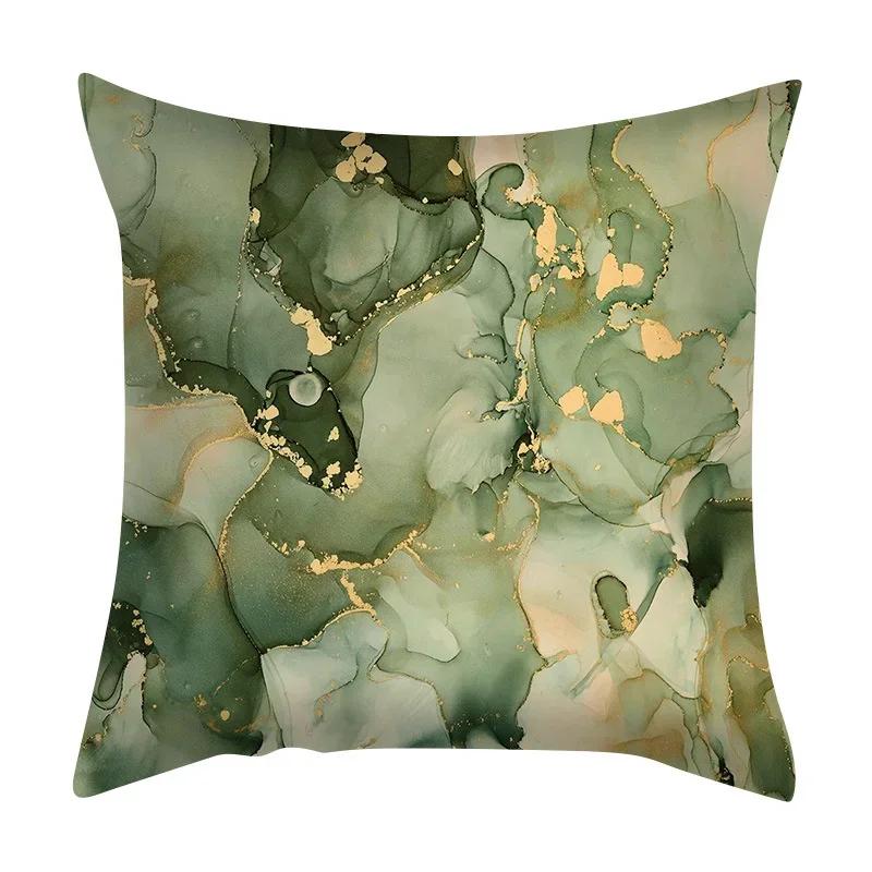 Чехол для подушки с мраморной текстурой, фиолетовая цветная полосатая наволочка с принтом в виде скалы, декор для гостиной и дома