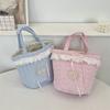 Korean Style Bucket Bag Sweet Fresh Lace Lunch Bag Portable Bowknot Handbag  Student