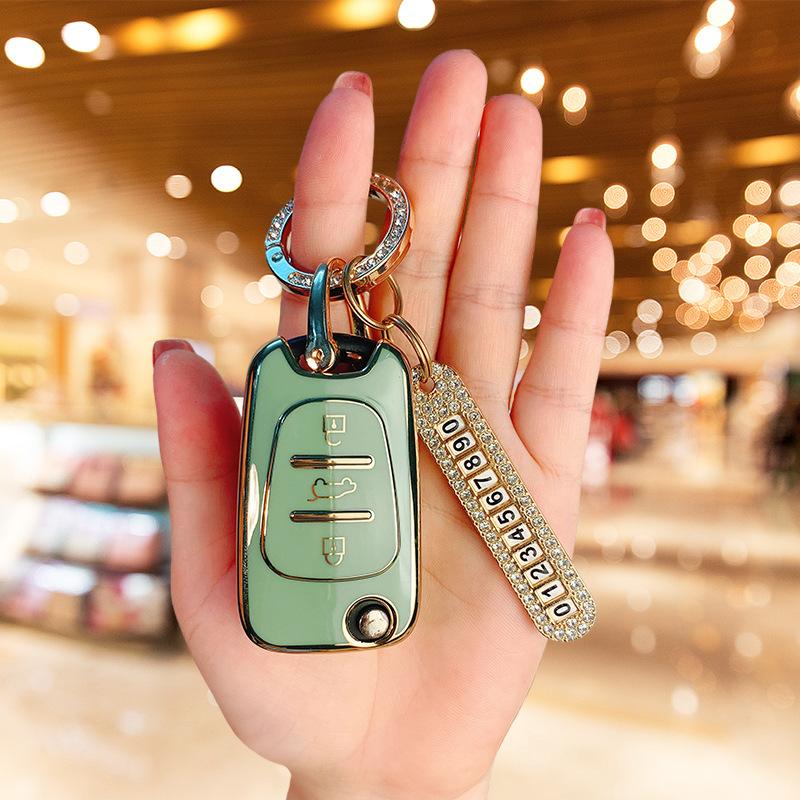 Applicable To Modern Langdong Car Key Cover Lead Picture Sonata 9 Tucson Bag Buckle Case Ix25/35 Rena Men and Women