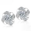 925 Sterling Silver Earrings For Women Jewelry Zirconia Eternal Heart Twist Earrings