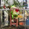 Garden Ornament Pot Hanger Frog Ladder Design Weather-Resistant Resin Pot Edge Ornament Plant Display Accessory
