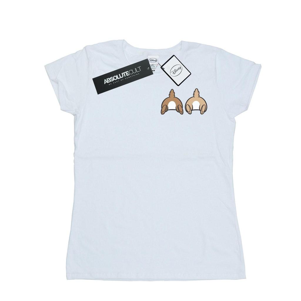 Disney Женская/женская хлопковая футболка с принтом груди Chip N Dale сзади