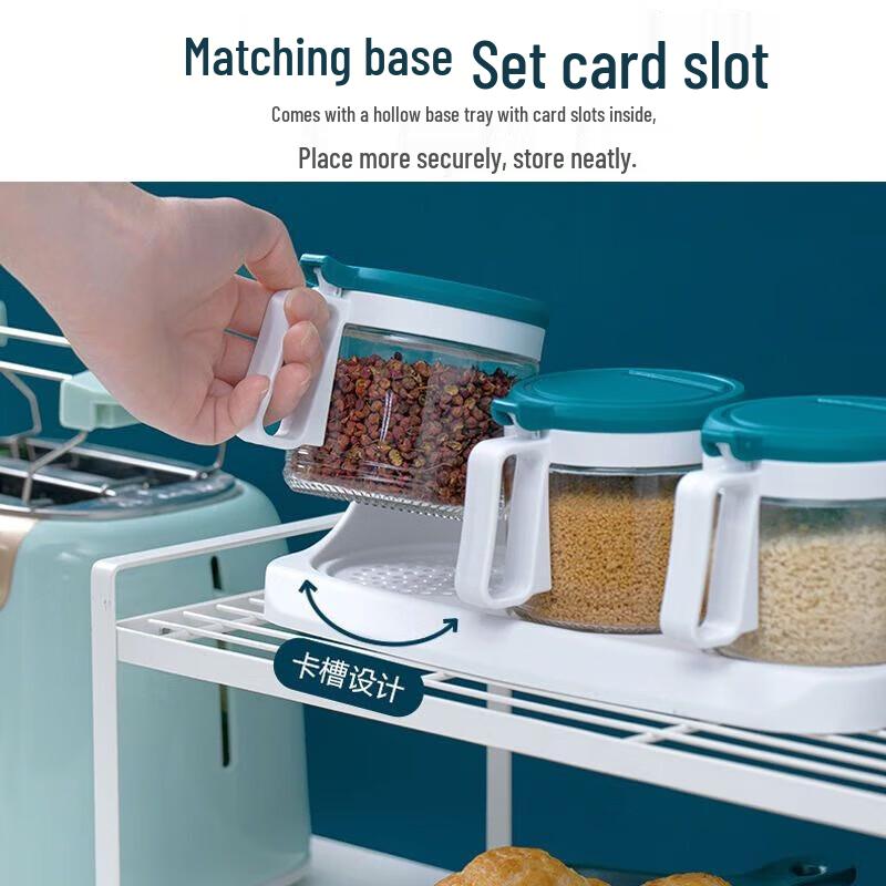 Camellia 3-Piece Round Glass Seasoning Bottle Set