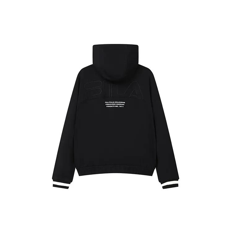 FILA Jackets Women's Jet Black Hooded Moderate Straight Fit (Unisex) Jackets F11W229501F BK
