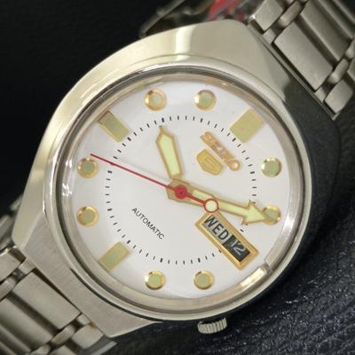 ПОДЛИННЫЕ ВИНТАЖНЫЕ МУЖСКИЕ ЧАСЫ SEIKO 5 AUTOMATIC JAPAN 6119C С БЕЛЫМ ЦИФЕРБЛАТОМ a702401-5
