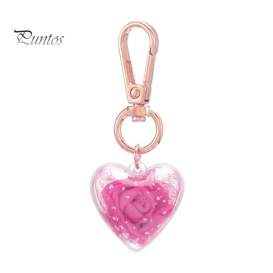 Брелок-подвеска, декор в форме розы, в форме сердца, вечный цветок, зажим из нержавеющей стали, украшение для сумки, кулон, брелок, кулон