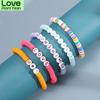 Boho Handmade Polymer Clay Bracelet For Women Men Colorful Letters Beads Love Heart Bracelet Bangles Summer Jewelry