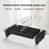 Pants Rack Strong Windproof Telescopic Pants Clip Space-Saving Wardrobe Hanger Organizer for Home Bedroom