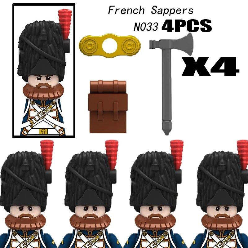 Napoleonic Wars Military Soldiers Building Blocks Medieval Army Figures Russian Ukraine Knights Infantry Weapon Bricks Kids Toys