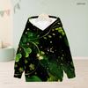 Girls Long Sleeve Hooded Pullover Navy Blue Snowflake Printed