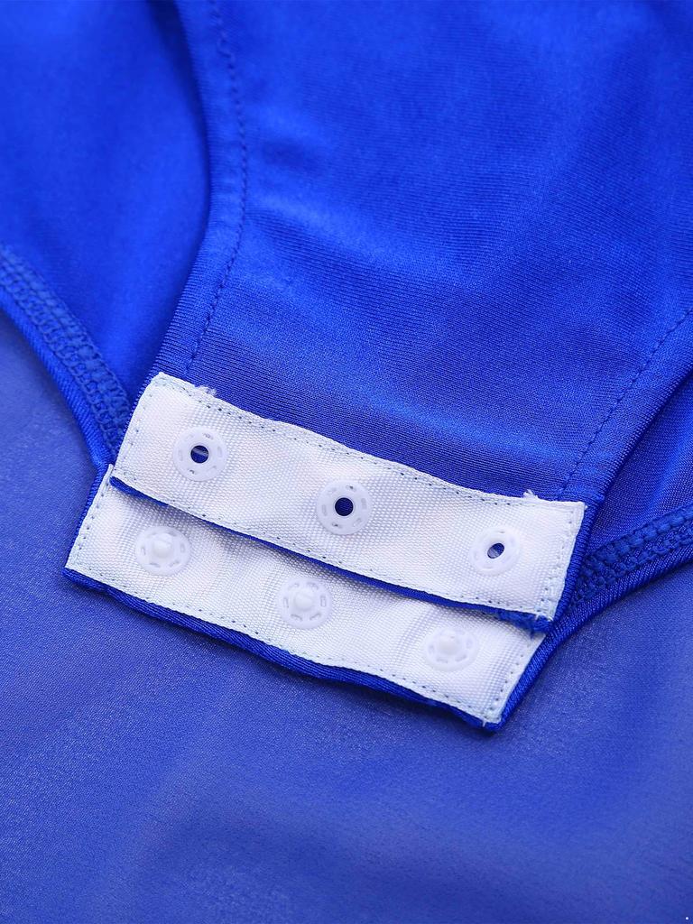 Женское блестящее платье для лирического танца со стразами, с длинным рукавом, открытой спиной, шифоновой юбкой с разрезом, цельный купальник-платье