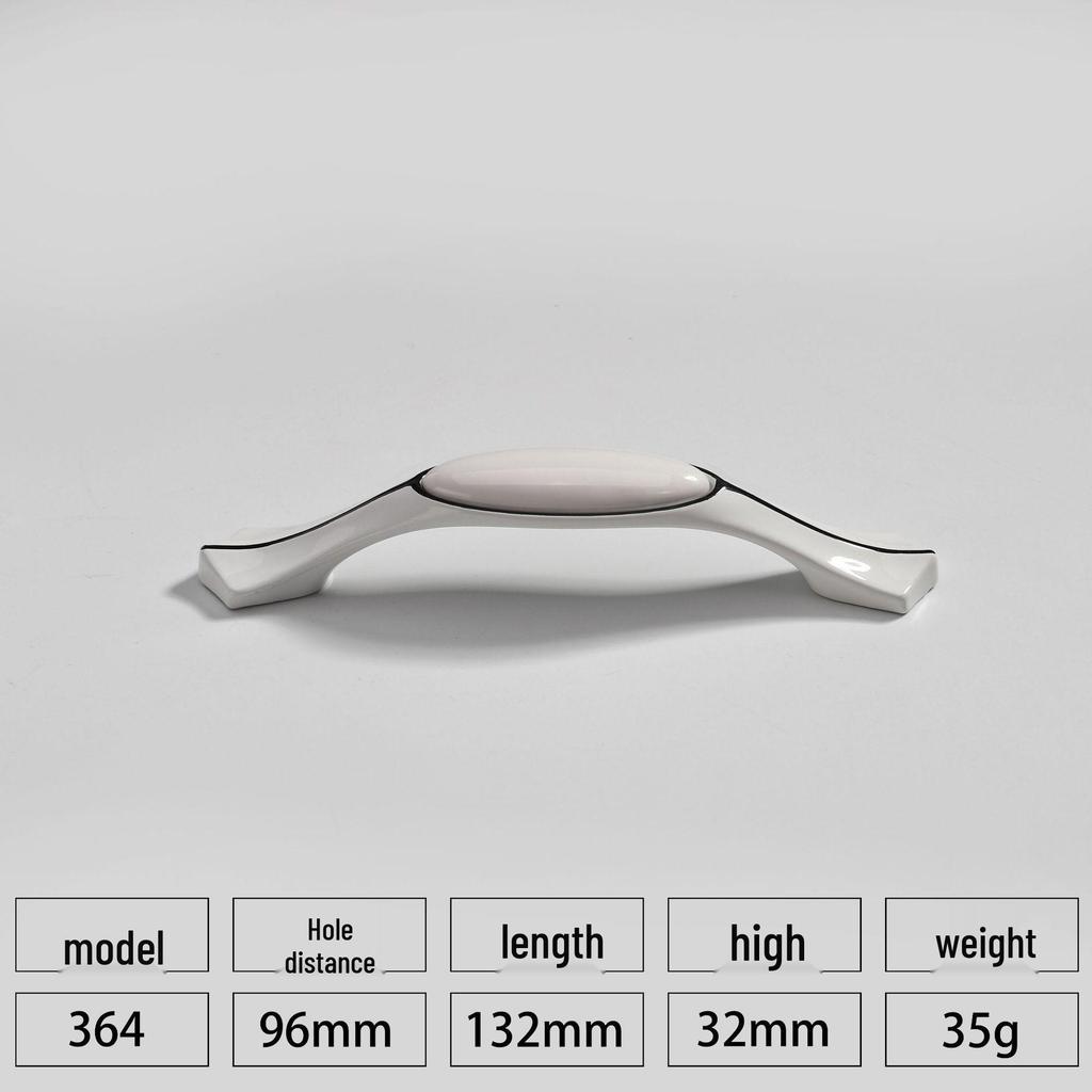 European Style Black & White Plum Blossom Ceramic Cabinet Handle