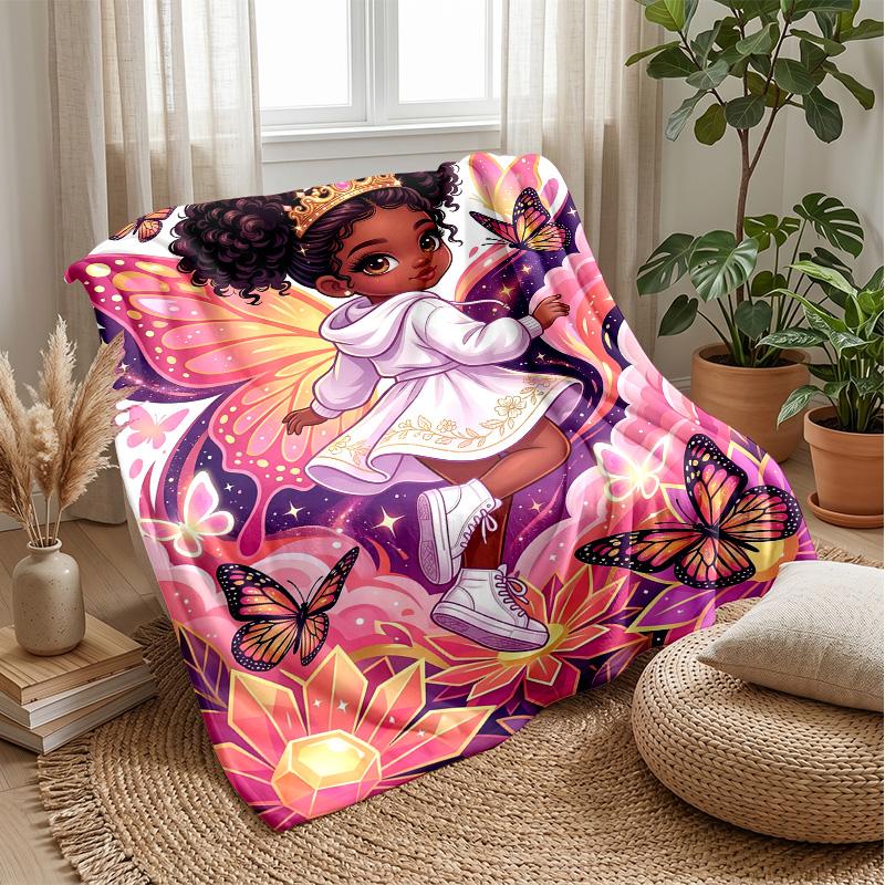 Fairy Princess Adventure Theme blanket Lightweight Warm Flannel Blanket Decorative Throw Blanket for Home Decoration