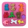 Silicone Molds Cats Dogs Bones for Fondant Candy Biscuit Chocolate