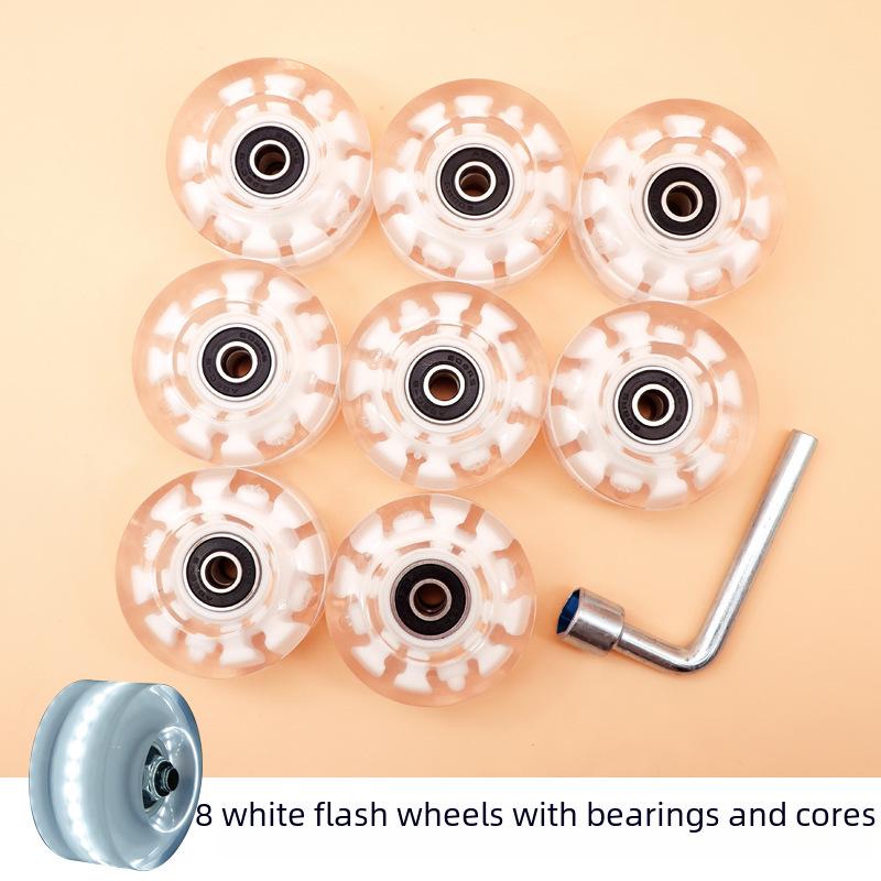 Luminous Double-Row Roller Skates with Colorful Wheels & PU Shock-Absorbing Outdoor Skates