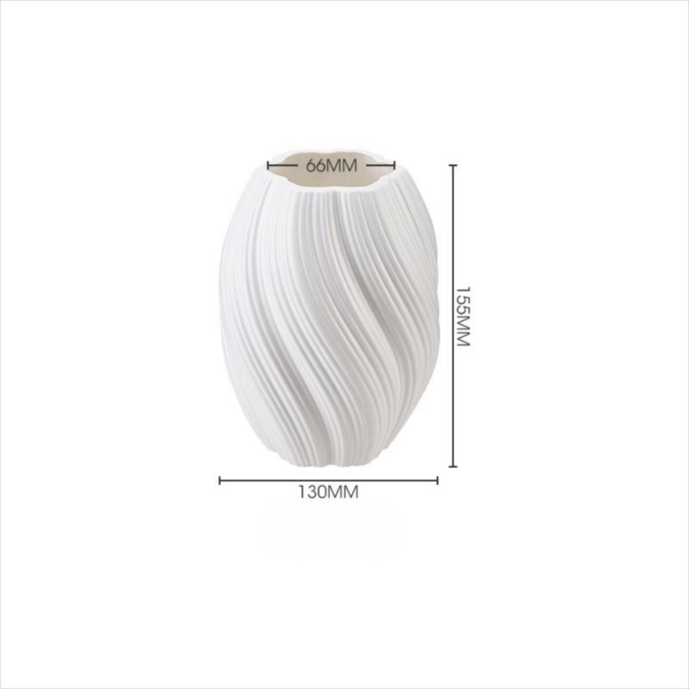 Nordic Wave Shaped Plastic Vase High-end Home Decoration Flower Arrangement Decoration White Water Cultivation Vase