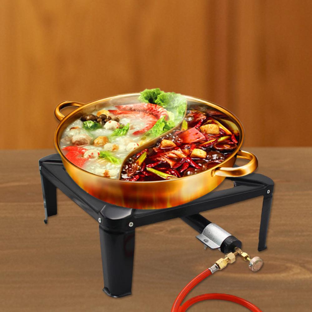 Одиночная пропановая уличная горелка, чугунная плита, газовая плита для сжиженного нефтяного газа для барбекю на открытом воздухе, кемпинга