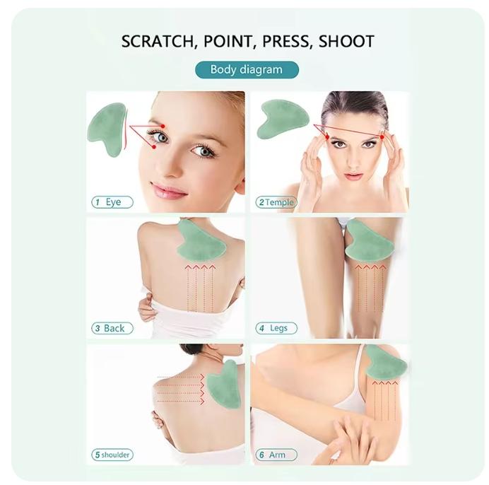 Спа-массаж в форме сердца, скребок с пчелиным воском, массажный скребок, массажер для лица, акупунктура, доска Гуаша, массажер для лица, подтягивающая кожу