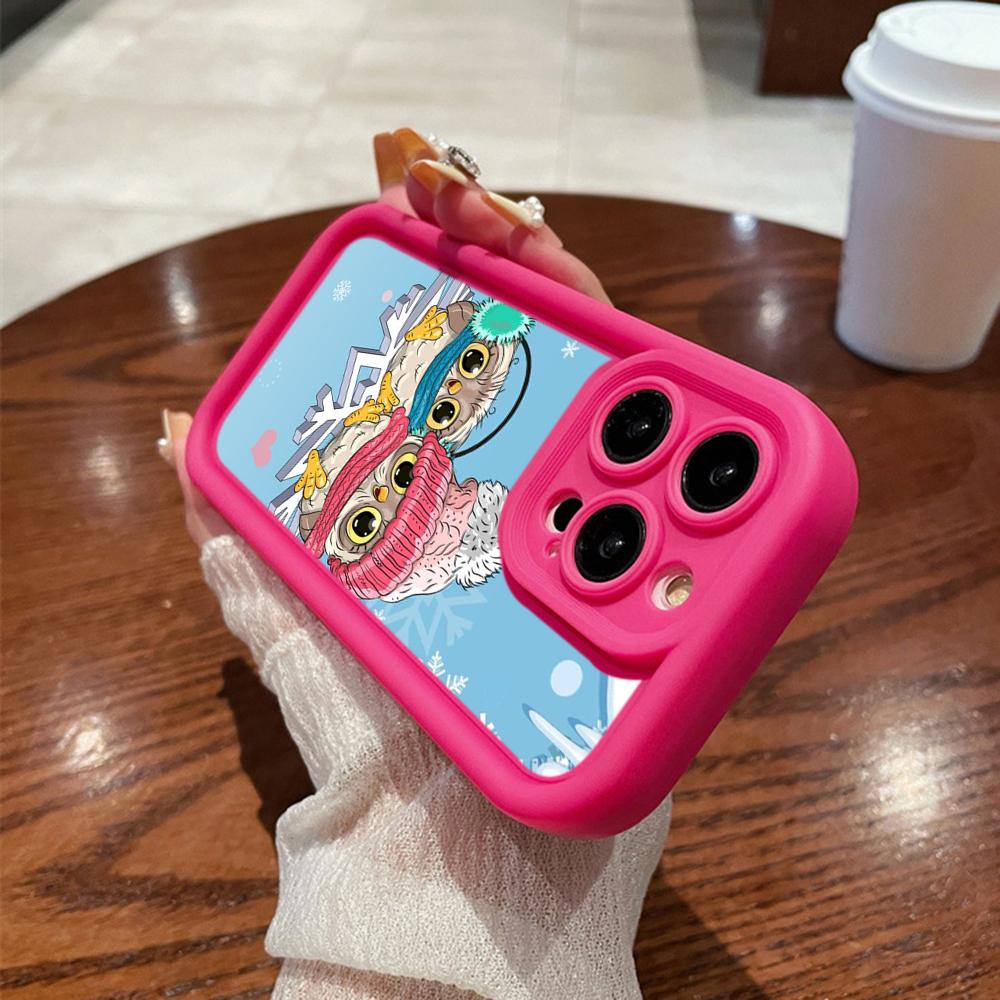 N110 С Новым годом, Рождеством, снеговиком, мягкие чехлы для телефонов с ангельскими глазками для iPhone 16, 15, 14, 13, 11 Pro Max, 8, 7 Plus, 12 mini, XR, XS Max, противоударный чехол