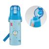 Skater Stainless Steel Water Bottle for Direct Lightweight and Cooling Water Sports Water Kids, Drinking, 470ml, Child-Friendly, Doraemon, Gingham,