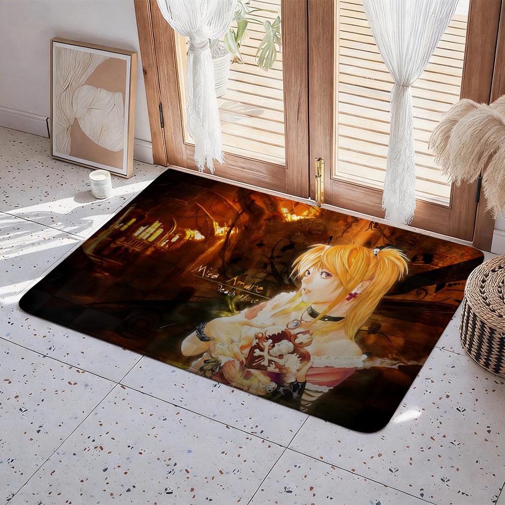 Hot Anime D Death N Note Floor Mat Eco Flannel Doormat Non Slip Odorless Indoor Floor Rug Soft Short Plush Home Mat