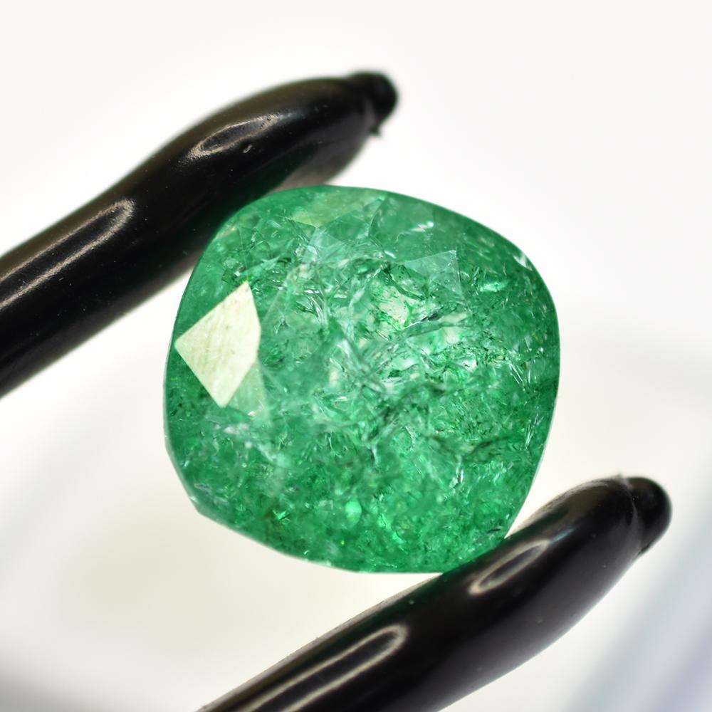 Natural Green Emerald SQUARE Cushion Cut 17.65 Ct Loose Gemstone