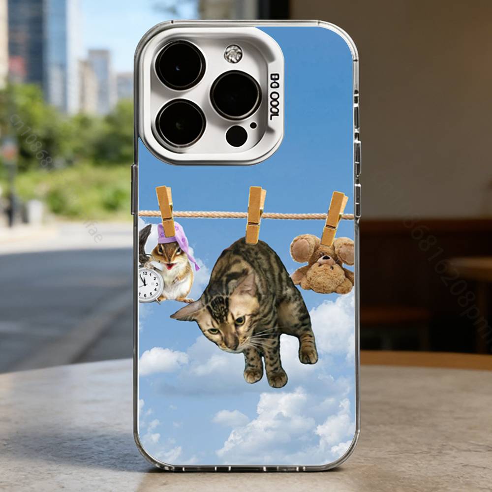 Goofy cat Case for iPhone17 16 15 14 13 12 11 Pro Max Plus Air 16E X XR XS Max Hard Shockproof Bumper Cover