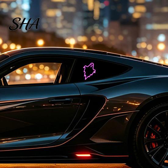 Vibration Sensing Vehicle Lights Solar Ghost Car LED Light, USB Wireless Animated Warning for Windshield And Shape Window Decorations Rear Window,