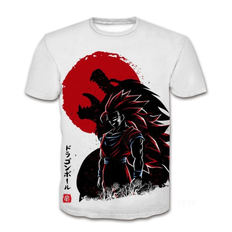 Футболка с короткими рукавами и круглым вырезом, летняя аниме-футболка 3D Dragon Ball Series с цифровой печатью