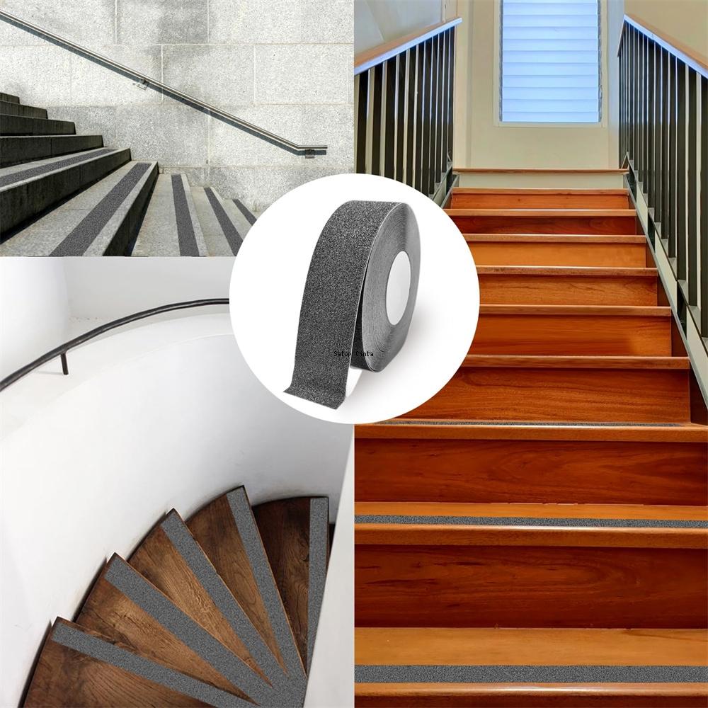 Anti Slip Warning Tapes 2Inch*16FT Heavy Duty Grey Grip Non-Slip Tape High Traction Non-Skid Strips For Stairs Tread Skateboard