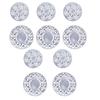 10Pcs Metal Round Paint Tray 10 Wells 6 Wells Aluminium Alloy Round Metal Palettes