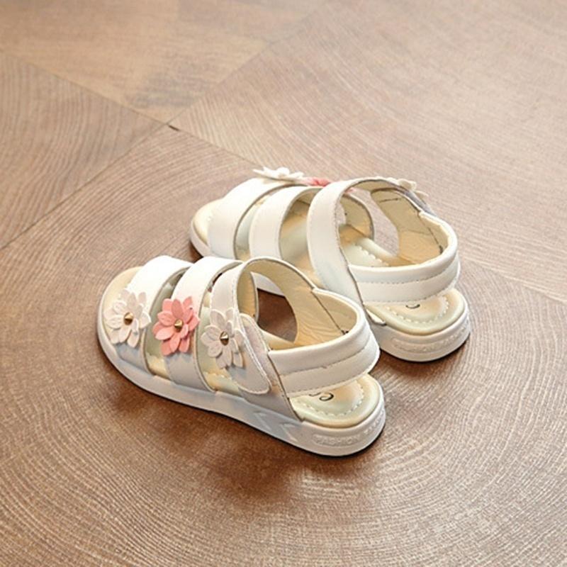 21–36 размера плюс, летние красивые римские детские сандалии, мягкая пляжная садовая обувь принцессы с цветком для девочек, детские сандалии на плоской подошве