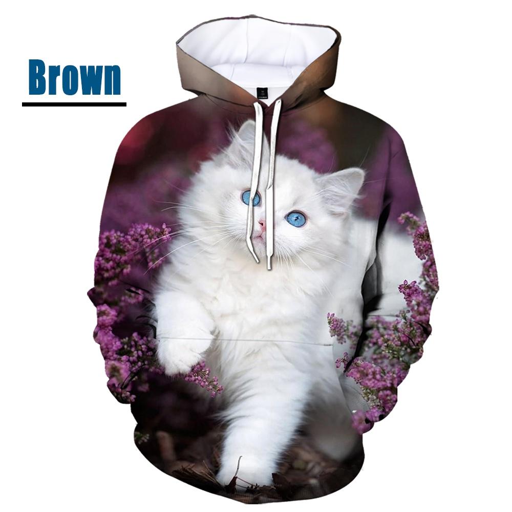 New Fashion Cat Hoodies 3D Animal Cat Printed Hoodie Casual Men Women Hooded Pullovers