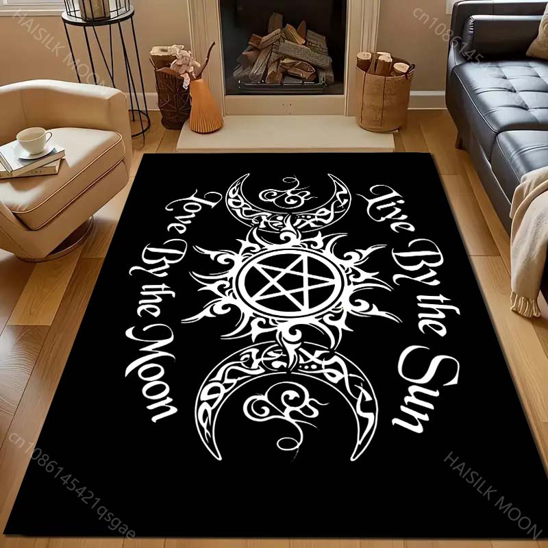 1PC Sun and Moon Divination Pattern for Carpet Living Room Bedroom Bedside Floor Mat Home Decor Room Area Rug Large Size