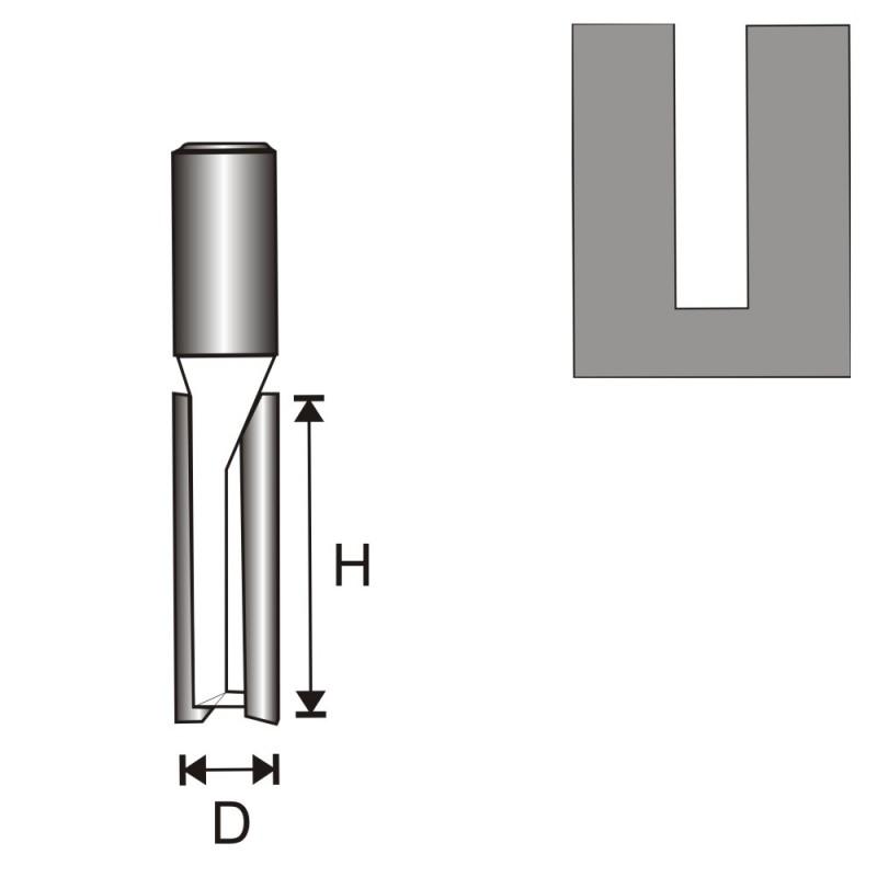 2-Flux Long Grooving Milling Cutter T12 D10 H50Mm - Ded07F031C