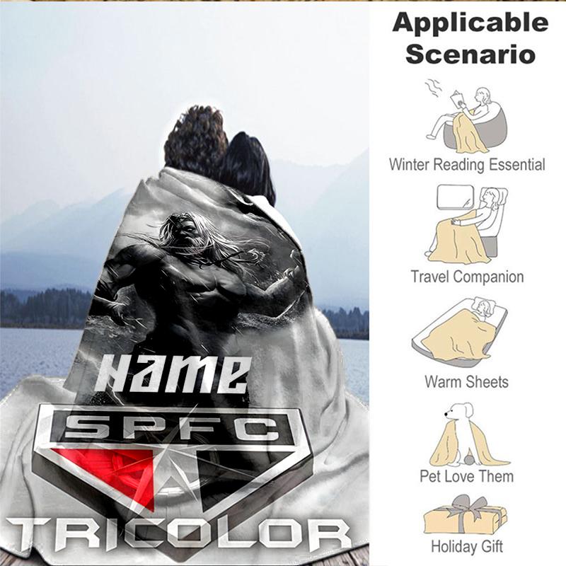 Custom Name SPFC Thunder God Blanket Lightweight Ideal Bedding Blanket Perfect for Travel, Camping, Living Rooms, Sofas, Christmas gift