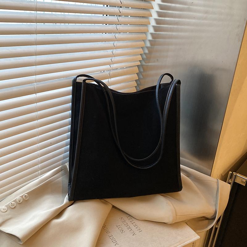 Зимняя простая модная женская сумка из ретро матовой замши большой емкости, однотонная сумка через плечо с креплением под мышкой