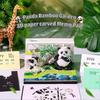 Creative Panda Bamboo Garden Paper Carving Model Desktop Ornament