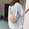 Yogodlns Literary Straw Straw Round Bag For Women Summer Woven Crossbody Bag Travel Vacation Beach Bags Casual Rattan Straw Tote