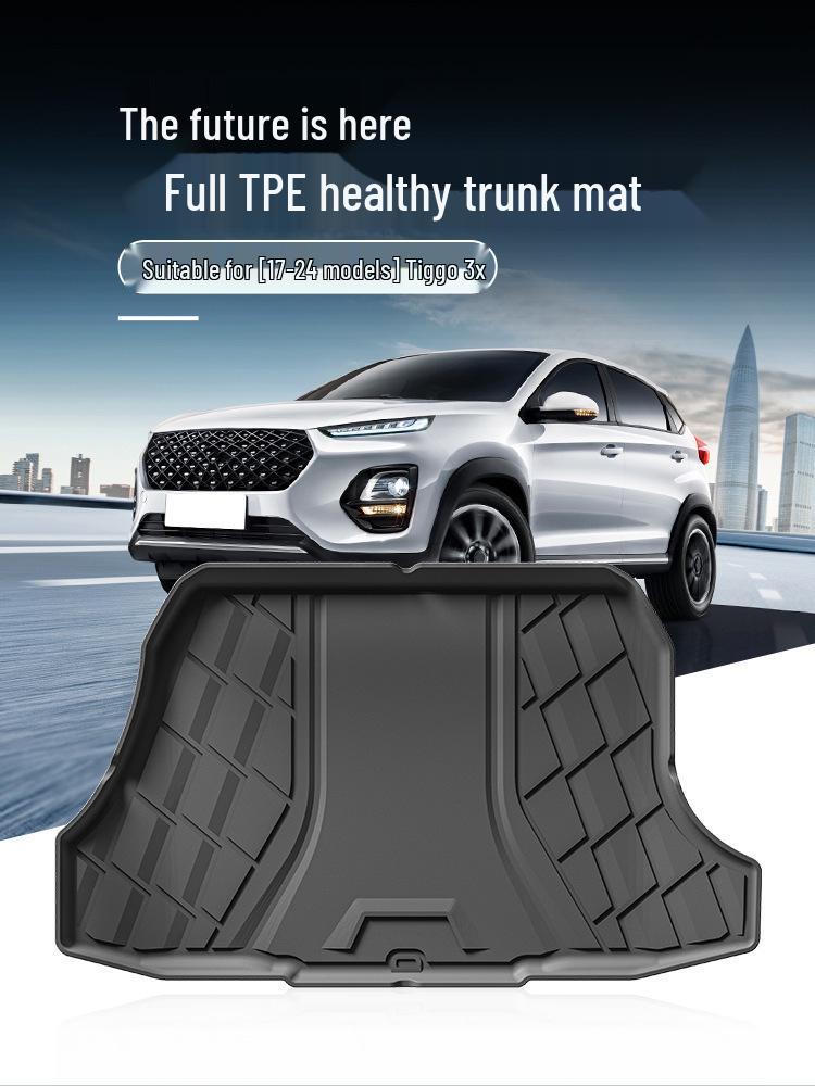 Всепогодный ТПЭ коврик в багажник для моделей Chery Tiggo 3X 2017-2024 гг.