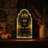 Ghostly Candlelight Display Light Up Ghost Mirror, Arched Wooden Frame Ghost/Grim Reaper Halloween Indoor Holiday Ornaments Soft Ambient Lighted
