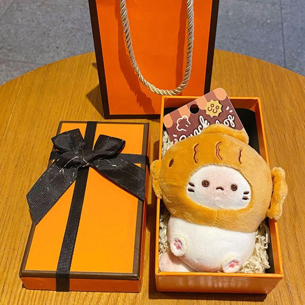 Брелок для ключей в виде карамельного кота в виде тоста, плюшевый брелок в виде кота тайяки, подвесной аксессуар